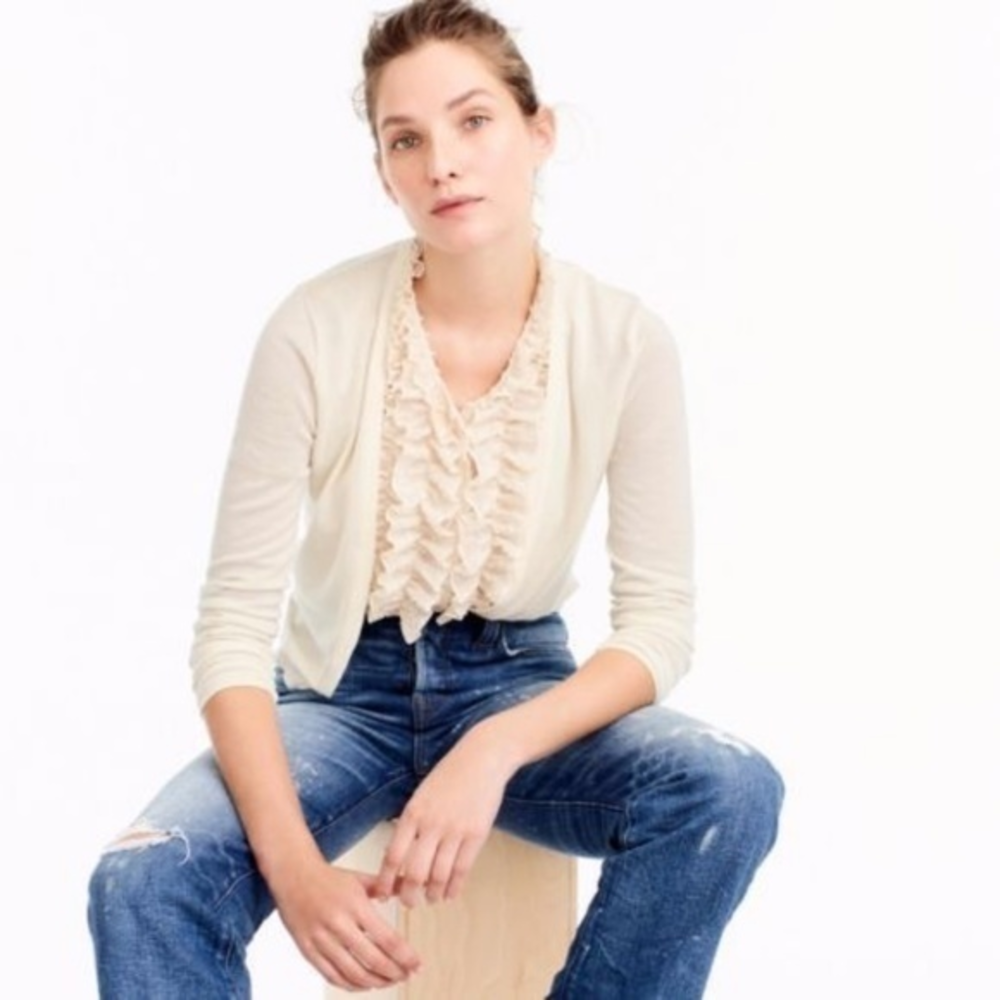 J. Crew cream Swiss Dot tank wool sweater set XS‎